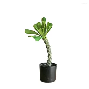 Decorative Flowers Artificial Green Plant Bonsai Simulation Vegetation Whip Cactus Pot Tropical Desert Landscape Home Shop Office Decoration