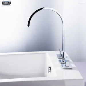 Rubinetti del lavandino del bagno di alta qualità a doppia manetta rubinetto in ottone diffuso a ponte morso per rubinetto produttore di vendita al dettaglio