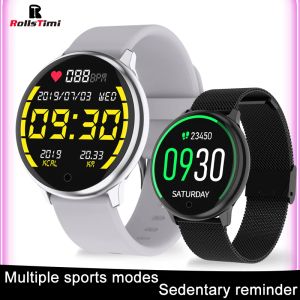 Braccialetti rollstimi smart watch round women waterproof smart braccialed uomini women sports fitness tracker monitor per Android iOS Smart Clock
