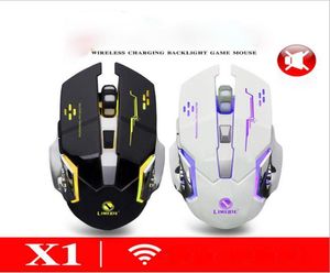 Vendita di limeide x1 laptop per computer per mouse da gioco di ricarica wireless con topi USB ricevitore 2400DPI e batteria DHL 2467334