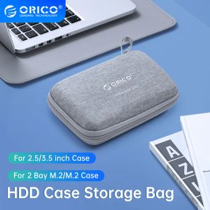 Casi ORICO 2,5 '' 3,5 '' Borsa di stoccaggio della custodia HDD per custodia a disco rigido esterno/Custodia a disco rigido M.2/auricolare/u disco di grande capacità di grande capacità