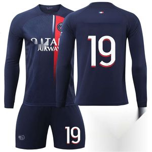 Home Jersey Paris Dimensioni da calcio a maniche lunghe Mbappe Li Gangren Dembele Ramos Jersey Nuovo