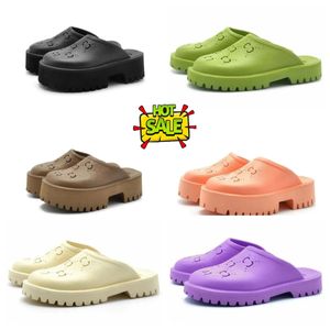 Ny designer toffel lyxdesigner sandal glider plattform kil regnbågar sommar tofflor för kvinnliga män damer märken dearfoam gummi strand