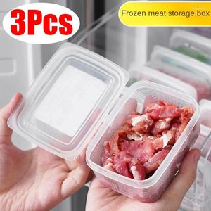 Storage Bottles 3Pcs Sealed Box Transparent Kitchen Organizer Fridge Fruit Freezing Sorting Sealing Boxes Food Case