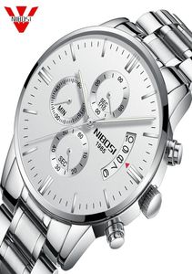 Relogio nibosi Luxury знаменитый топ -бренд мужчина Sliver белые наручные часы Водонепроницаемые часы Quartz Watch для мужчин Relogio Masculino5840407