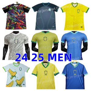 2024 Brazils Soccer Jersey NEYMAR JR Brasil CASEMIRO National Team G.JESUS P.COUTINHO Home Away Men L.PAQUETA T.SILVA PELE MARCELO VINI JR Football Shirt Uniform