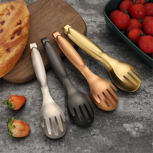 Non-Slip 304 Stainless Steel Food Tongs Meat Salad Bread Serving Tongs For Barbecue Kitchen Accessories BBQ Clip Cooking