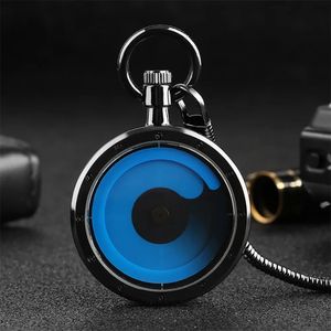 Vintage Creative Turntable Dial Quartz Cep Saati Lüks Moda Yılan Fob Zincir Kolye Saat Man Retro Zamanlı Hediye 240327