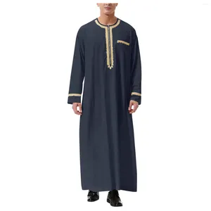 Этническая одежда Мусульманская абая мужчина Ислам Тобе мода Кафтан Пакистан Кафтан Саудовская Аравия Джубба Мароккан Дубай Сплошной Мусулман 2024