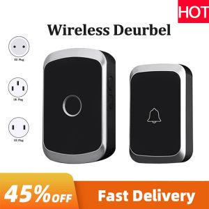 Doorbell Wireless Doorbell Waterproof A20 Deurbel SMART HOME 300M Fjärrkontroll USA EU UK PLUCH HOME Sladdlös dörrklocka 1 Mottagare 1