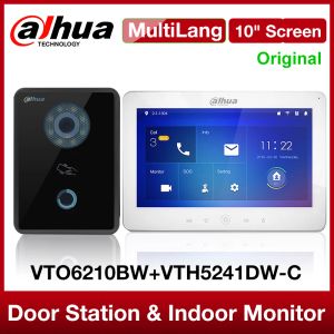 Dörrklockor Dahua 10 tum Video Intercom Kit Home Doorbell System IP Camera Surveillance Alarm Screen Outdoor Station Indoor Monitor VTH VTO