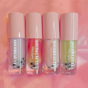 Boba Milk Tea Lip Gloss Baby Pink Big Pinsel Applikator Basisanbieter Veganer Custom Shimmer Lipgloss Private Label 240321