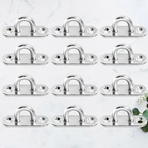 Hooks Pad Eye 12 -pcs länglicher Plattenlager Haken Edelstahl U -förmiger Kleiderbügel Wandhalterung für den Laden