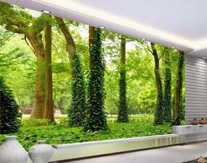 Wallpapers Custom Po Wallpaper Large Wall Painting Background Paper Green Forest 3d Mural