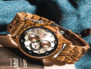 Kun Huang New Men039s Watch Wood Multifunction Quartz Sports Watch Men039S Watch Wood Multifunsional Quartz Movement 23mm1738575