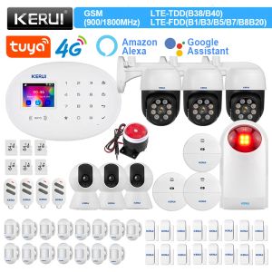 Kits Kerui W204 Sicherheitsschutz 4G WiFi Alarm für Home Control Kit Tuya Smart/Smart Life Alarm System Motion Sensor Detektor