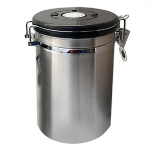 Storage Bottles Time Compass Coffee Container Stainless Steel Canister Airtight Kitchen For Grounds Beans Tea Flour