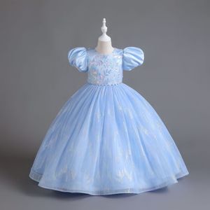 vestido de menina de flor de pêssego branco 2024 rosa Tule azul Tulle Lace Ballgwn Primeira comunhão Vestido Little Kid Infantt Criando Batenamento Batismo