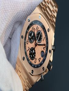 Fabrika Tedarikçisi Lüks Erkek Kol saatleri Limited 42mm kuvars kronograf 18k pembe altın paslanmaz çelik erkek Men039s watc4395768 izle