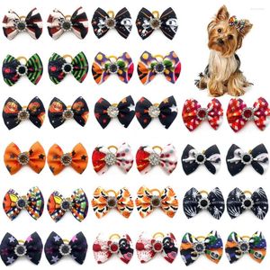 Abbigliamento per cani Halloween a tema archi per animali domestici con cucciolo di elastico cucciolo Yorkshire che toeletta gli accessori per piccoli.