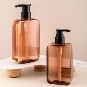 Liquid Soap Dispenser 200/300ml Press Bath Gel Bottle PET Subpackage Amber Shampoo Body Lotion Refillable Bottles Cosmetic Travel Container