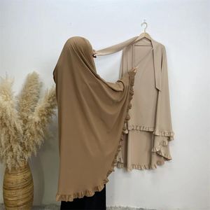 Abbigliamento etnico Uno strato Donne musulmane Abaya Long Khimar Veil Hijab Preghiera Guocero Islamico Eid Ramdan Turchia Pesca araba Modest