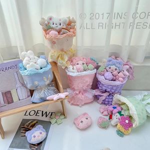 Decorative Flowers Plush Doll Bear Flower Toy Bouquet Gift Box Graduation Wedding Birthday Christmas Valentine'S Day Gifts For