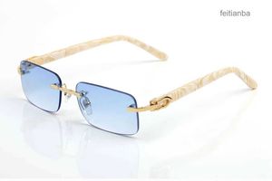 Designer Sunglasses For Women Mens Glasses Rimless Square Blue Lens Peach Heart Gold Hardware Polishing Craft Fashion Rectangle C Decorate Arm Buff Wooden Eyeglass