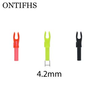 Darts 100 Pcs Arrow Nocks 6 Color For ID 4.2mm fiberglass arrow & carbon arrow shaft Archery Hunting Arrow accessories