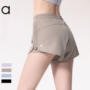 Aloyoga Yoga Shorts Summer High Waist Falso due pezzi Anti Glare casual Essiccazione rapida Pantaloni da allenamento sportivo traspirante