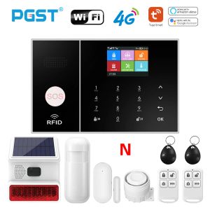 Giyim PGST 3G 4G Kablosuz Ev Alarmı Tuya Akıllı Yaşam Hırsız Alarm Kitleri WiFi Güvenlik Alarm Sistemi Destek Alexa Uzaktan Kumanda