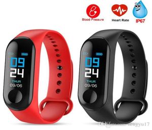 M3 plus Smart Wristband band Fitness Bracelet Big Touch Screen Reminder Heart Rate Tracker Smart Band Watch For Android IOS3082249
