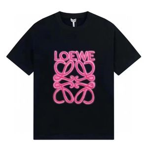 Женская мода оригинальная роскошная высококачественная футболка Loewe Printed Spring/Summer с коротким рукавом. Случайный мужская и женская футболка Летнее короткое стиль Lowew Top