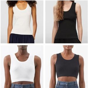 LC Women's Tanks Camis Anagram-Embram Cotton-Blend Tank Top Shorts Designer T Shirts Joga Suit Knitted Fitness Sports Bra Mini Femme Crope;