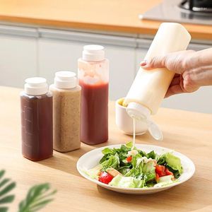 Storage Bottles Transparent Kedu Seasoning Squeeze Bottle Food Grade Sealed Leak Proof Oil Pot Salad Tomato Sauce Press