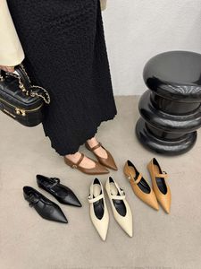 Casual Shoes Pointed Toe Women Loafers 2024 Ankomster Autumn Dress Low Heeled Black Beige Brown Khaki Woman Storlek 35-39