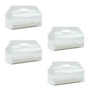 Retire recipientes 4 caixas de cupcakes transparentes Caixas de rolagem portátil Bolo de bolo de bolo sanduíche de pomada de queijo muffin Sobremsert