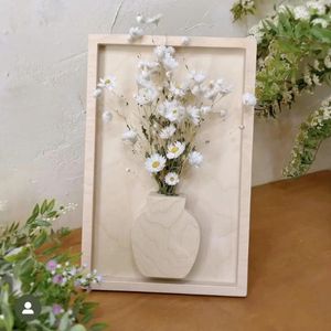 Quadro quadro para flores pressionadas retroomacia de madeira Picture Kids Room Artwork Plant Specime Square