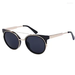 Sunglasses Fashion Large Frame Round Colourful Reflective Glasses Personalised Half-rim Men And Women UV Protection