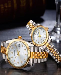 Klasyczna para zegarek Lady Explosion Waterproof Highgrade Gold Watch Fashion Girl Student7549766