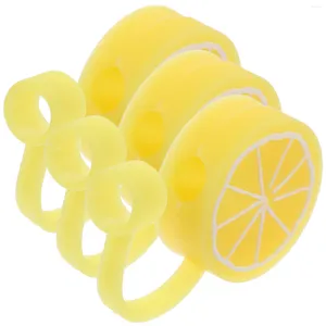 Disposable Cups Straws 3 Pcs Kids Stopper Caps Reusable Tumbler Lemon Plug Covers Silicone Tips Toppers Stainless Steel