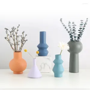 Vases Nordic Ins Minimalist Biscuits Vase Living Room Desktop Flower Arrangement Wine Cabinet Decoration Ornaments Crafts