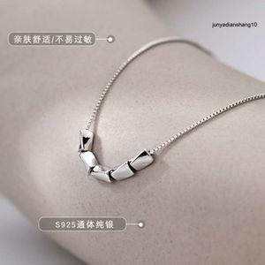 Creative Sterling Silver Transfer Bead Necklace Ins Cool and Niche Design Summer Light Luxury Collarbone Chain Minimalist Women