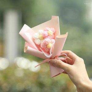 Dekoracyjne kwiaty mini kwiat bukiet sztuczny szydełko tkanin tkany rok na drutach prezenty