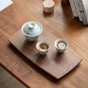 Tea Trays Modern Simplicity Wooden Tray Cup Solid Wood Semi-manual Household Kitchen Teaware Handmade Coffee Refreshments