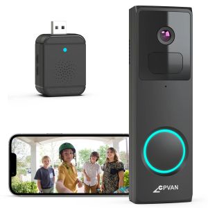 Дверные звонки CPVAN Smart Wireless Video Door Doorbell 1080p HD Камера Дверь Дверь с 2 -й аудио, колокол камеры камеры с звонком, ночное видение