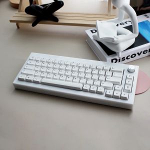 Fall Minimal White Apple Intosh Style KeyCaps för mekaniskt tangentbord, XDA -profil, PBT, uppsättning av 137 st