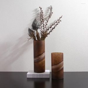 Vases Modern Nordic Decoration Home Accessories Antique Brown Tall Flower Glass For Decor