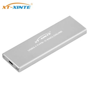 Adaptador XTXInte USB3.1 TIPEC para M.2 Mkey para NVME SSD Gabinete SSD Adaptador de 10 Gbps Case de gabinete de metal externo + cabo USB