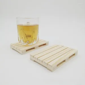 Bord mattor 1pc träpall mini trä dryck öl stöd för heminredning glaskoppar